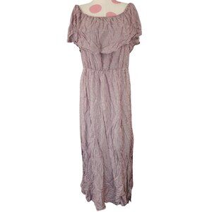 Women's Simply Styled by Sears Striped Maxi Long Dress Size 12 Ruffle Sleeve